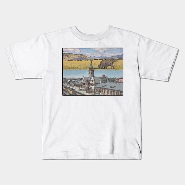 Wyoming Kids T-Shirt by TwoBroads